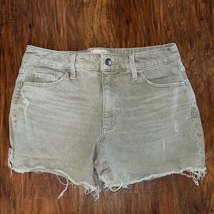Universal Thread Green Jean Shorts Distressed High-Waisted
